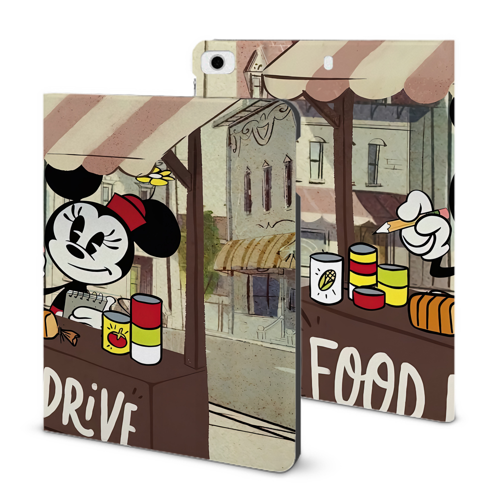 （画像用） ミッキーマウス Mickey Mouse IPad ケース ブック型 PUレザー TPU 耐衝撃 軽量 薄型 ペン収納なし 全面保護 IPad 各モデル対応